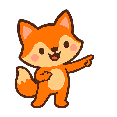 Fyndo mascot showing the brain-friendly system